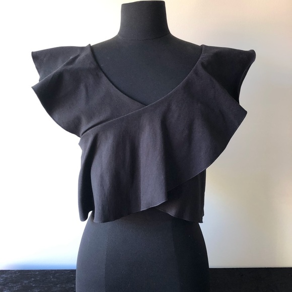 Country Road Tops - COUNTRY ROAD black label capsule collection frill wave crop top - size 12